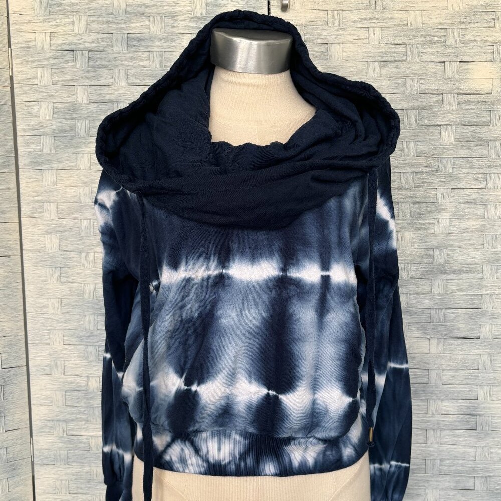Young Fabulous & Broke XS Tie Dye Hoodie Cowl Neck Cropped Sweatshirt